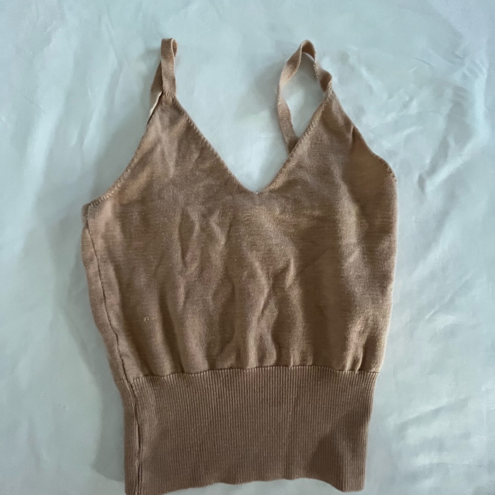 Tan Reformation cropped top